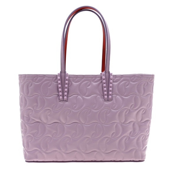 Christian Louboutin Cabata Tote Embossed Nappa Leather Purple New - Picture 4 of 10